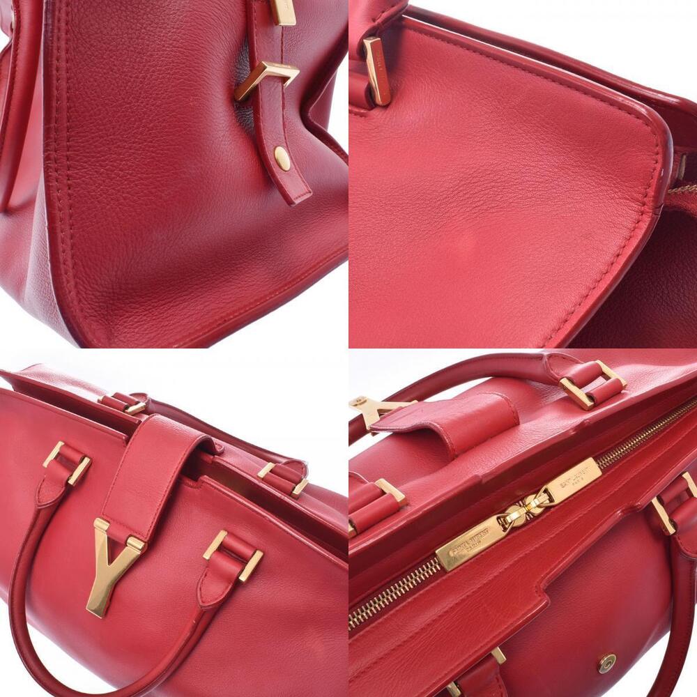 SAINT LAURENT Cabas Y Line Red Calfskin Handbag - Picture 10 of 11